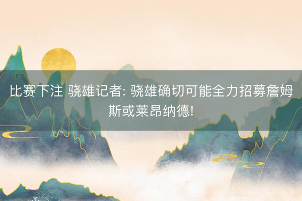 比赛下注 骁雄记者: 骁雄确切可能全力招募詹姆斯或莱昂纳德!